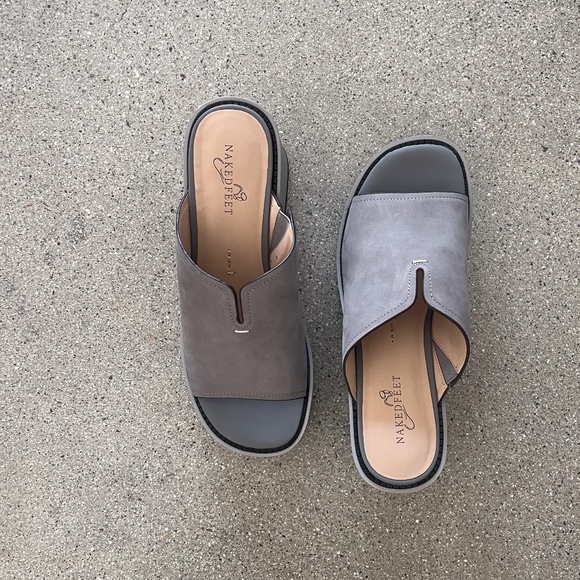 Naked Feet FREJA IN GREY HEELED SANDALS - Picture 6 of 7